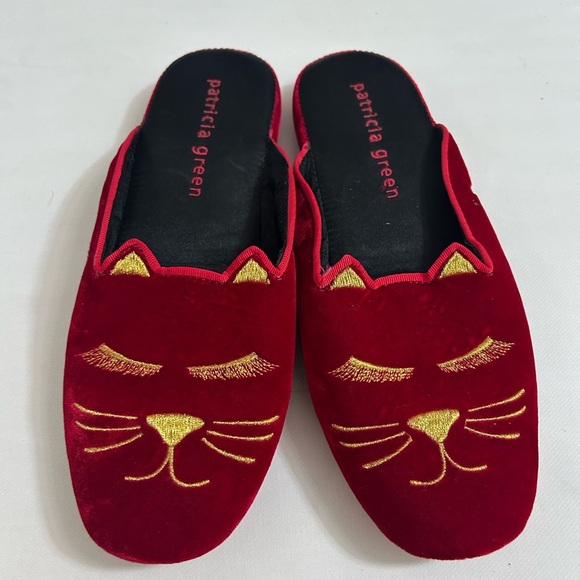 Patricia Green Shoes - Patricia Green cat velvet slippers